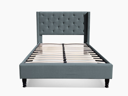 Lisbeth Fabric Double Bed Frame - Blue