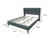 Lisbeth Fabric King Bed Frame - Blue