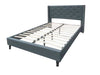 Lisbeth Fabric Queen Bed Frame - Blue