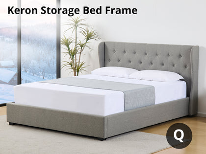 DS Keron Storage Queen Bed Frame - Grey