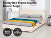 Chelsy Boucle Double Bed Frame - Beige