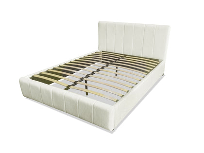 Resica Boucle Queen Bed Frame - Beige