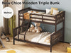 New Chico Wooden Triple Bunk Walnut