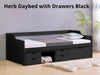 Herb Daybed with Drawers Black