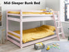 Polli Mid-Sleeper Bunk Bed Pink