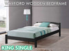 Wayford King Single Bed Frame - Wooden Black