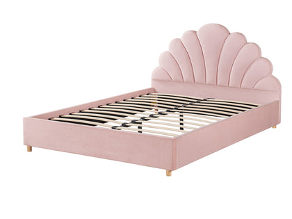 Perrie Velvet Double Bed Frame - Pink