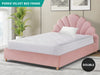 Perrie Velvet Double Bed Frame - Pink