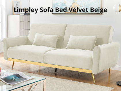 DS Limpley Sofa Bed Velvet Beige