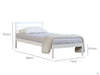 Atlas Wooden Bed Frame King Single White