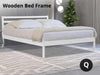 Atlas Queen Bed Frame -Wooden White