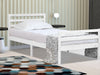 Wooden King Single Bed Frame - White