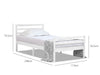 Wooden King Single Bed Frame - White