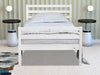 Wooden King Single Bed Frame - White