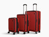 3-piece Front Open Luggage Set - Wine Red