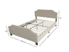 Eldora Linen Double Bed Frame - Khaki