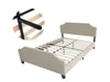 Eldora Linen Double Bed Frame - Khaki