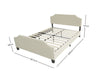 Eldora Linen Double Bed Frame - Beige