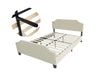 Eldora Linen Double Bed Frame - Beige