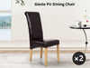 Giesle PU Dining Chair x2 Dark Brown