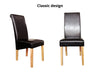 Giesle PU Dining Chair x2 Dark Brown