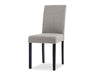 Linen Dining Chair x2 Grey+Black