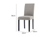 Linen Dining Chair x2 Grey+Black