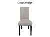 Linen Dining Chair x2 Grey+Black