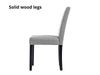 Linen Dining Chair x2 Grey+Black