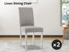 Linen Dining Chair x2 Grey+White