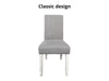 Linen Dining Chair x2 Grey+White