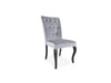 Velvet Dining Chair x2 Grey+Black