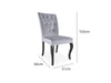 Velvet Dining Chair x2 Grey+Black