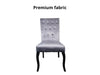 Velvet Dining Chair x2 Grey+Black