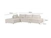 Hazel Sectional Sofa Velvet Cream