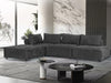 Hazel Sectional Sofa Velvet Dark Grey