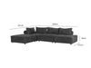 Hazel Sectional Sofa Velvet Dark Grey