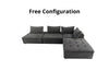 Hazel Sectional Sofa Velvet Dark Grey