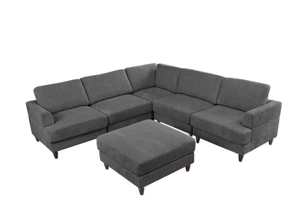 Sondra Corduroy Combination Sofa Set Grey