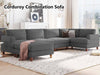 DS Sondra Corduroy Combination Sofa Set Grey