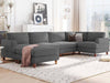 DS Sondra Corduroy Combination Sofa Set Grey