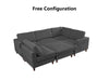 DS Sondra Corduroy Combination Sofa Set Grey