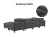 DS Sondra Corduroy Combination Sofa Set Grey