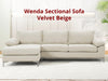 DS Wenda Sectional Sofa Velvet Beige