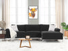 DS New Ronni Sectional Sofa with Right Chaise Velvet Black