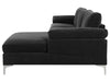 DS New Ronni Sectional Sofa with Right Chaise Velvet Black