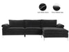 DS New Ronni Sectional Sofa with Right Chaise Velvet Black