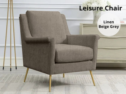 Leisure Chair 1636 Linen Beige Grey