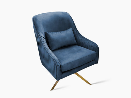 Leisure Swivel Chair 1640 Velvet Navy