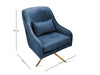 Leisure Swivel Chair 1640 Velvet Navy